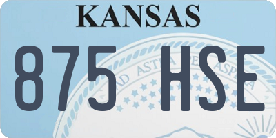 KS license plate 875HSE