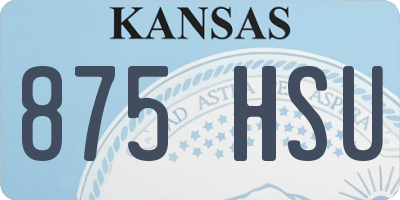 KS license plate 875HSU