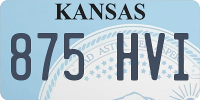 KS license plate 875HVI
