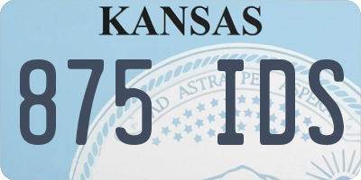 KS license plate 875IDS