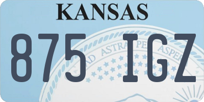 KS license plate 875IGZ