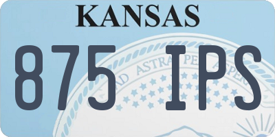 KS license plate 875IPS
