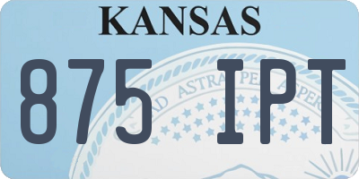 KS license plate 875IPT