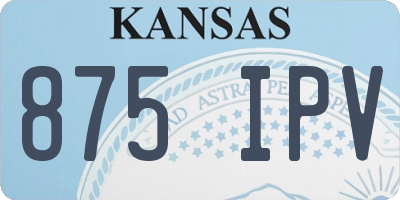 KS license plate 875IPV
