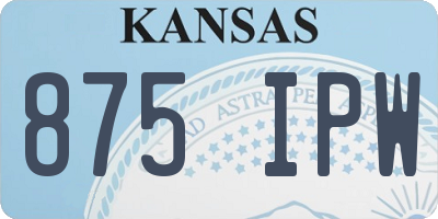KS license plate 875IPW