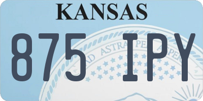 KS license plate 875IPY