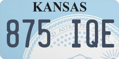KS license plate 875IQE