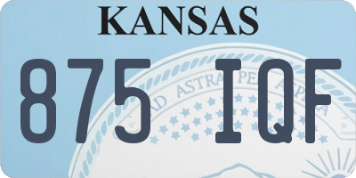 KS license plate 875IQF