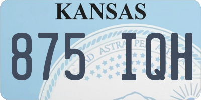 KS license plate 875IQH