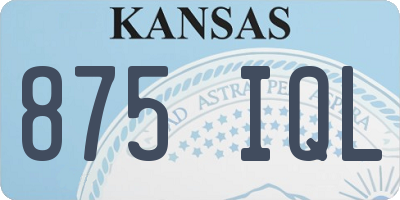 KS license plate 875IQL