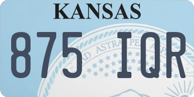 KS license plate 875IQR