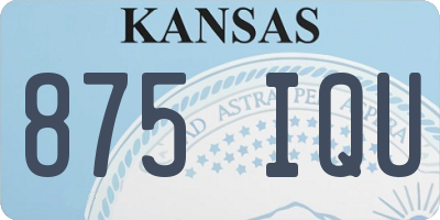 KS license plate 875IQU