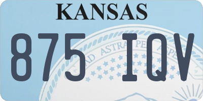 KS license plate 875IQV