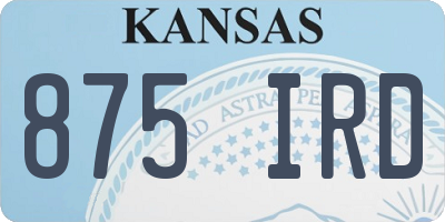KS license plate 875IRD