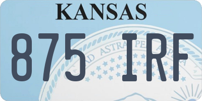 KS license plate 875IRF