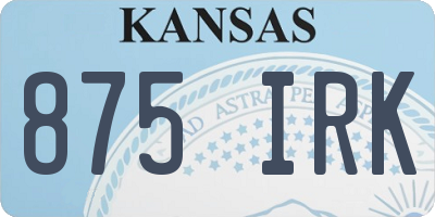 KS license plate 875IRK
