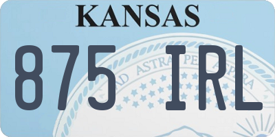KS license plate 875IRL