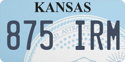 KS license plate 875IRM
