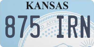 KS license plate 875IRN
