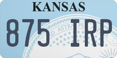 KS license plate 875IRP