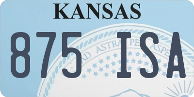 KS license plate 875ISA