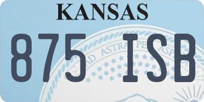 KS license plate 875ISB