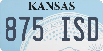 KS license plate 875ISD