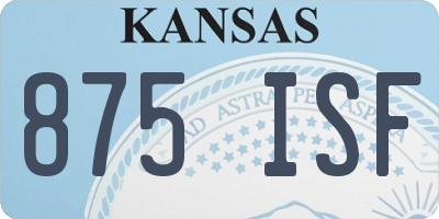 KS license plate 875ISF