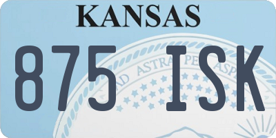 KS license plate 875ISK