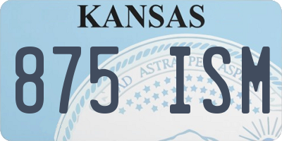 KS license plate 875ISM