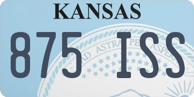 KS license plate 875ISS