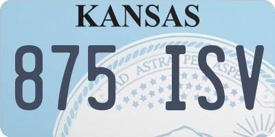KS license plate 875ISV
