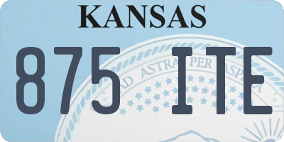KS license plate 875ITE