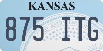 KS license plate 875ITG
