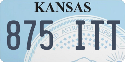 KS license plate 875ITT
