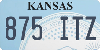 KS license plate 875ITZ