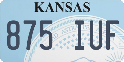 KS license plate 875IUF