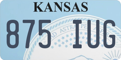 KS license plate 875IUG
