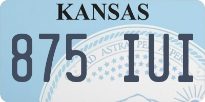 KS license plate 875IUI