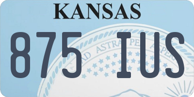KS license plate 875IUS