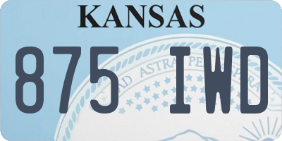 KS license plate 875IWD