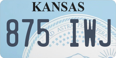 KS license plate 875IWJ