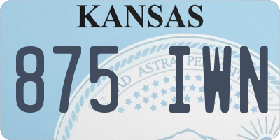 KS license plate 875IWN