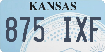 KS license plate 875IXF
