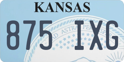 KS license plate 875IXG