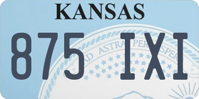 KS license plate 875IXI