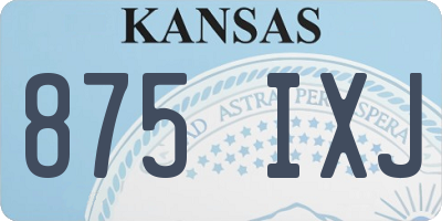KS license plate 875IXJ
