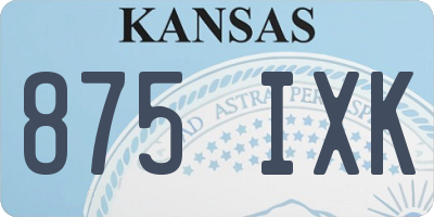 KS license plate 875IXK