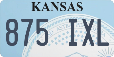 KS license plate 875IXL