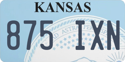 KS license plate 875IXN